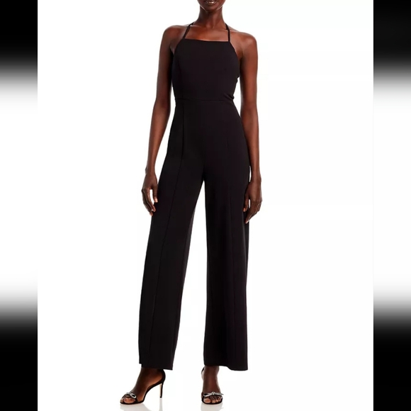 #174 Aqua Halter Neck Wide Leg Jumpsuit NWT - Picture 2 of 6